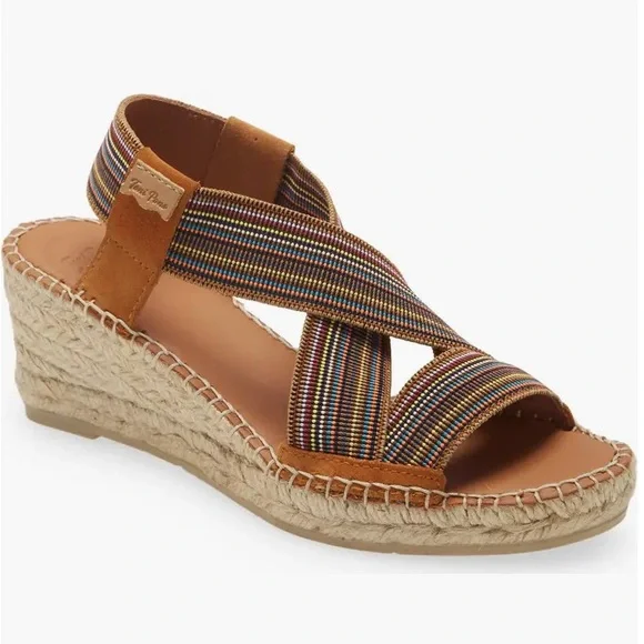 Toni Pons Tina Espadrille Wedge Sandal In Tan Suede - Picture 1 of 13